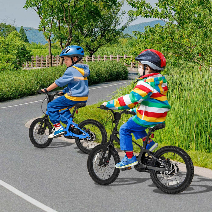 Costway 16" Kid's Bike With Adjustable Handlebar & Saddle Dual Disc Brakes Black