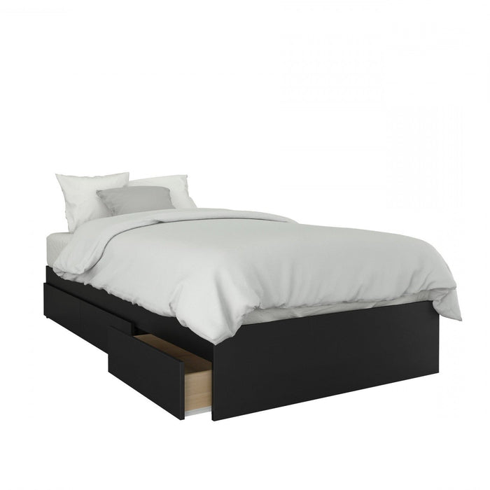 Nordika Twin Storage Platform Bed - Black 