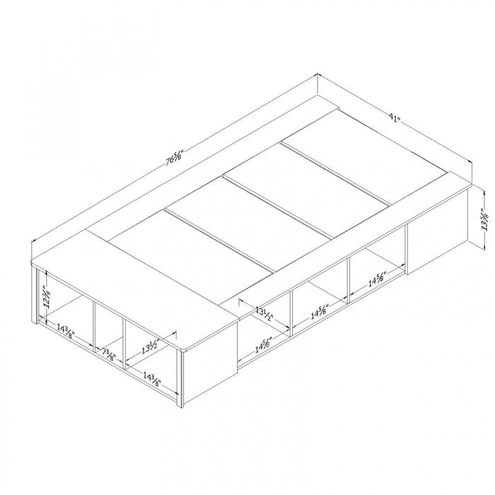 Flexible Storage Platform Bed With Baskets - Pure White 