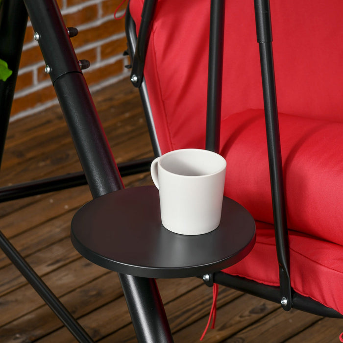 Outsunny 3-seat Outdoor Patio Swing Chair, Converting Flat Bed, Canopy Swing Glider W/ Adjustable Sh