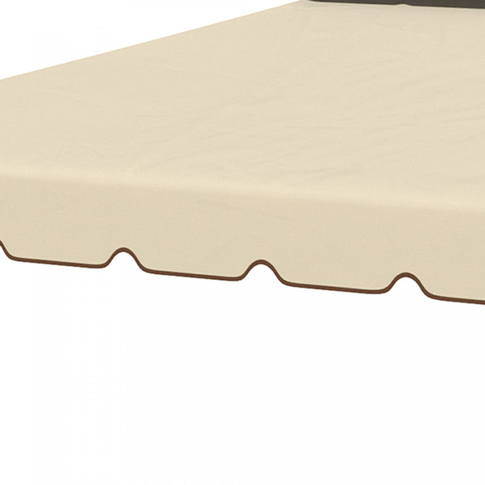 Outsunny 9.8'x9.8' Double Roof Gazebo Replacement Canopy Top Cover, Beige