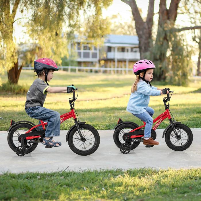 Costway 14" Kids Bike For 3-5 Years Old Boys & Girls With Adjustable Seat Handbrake Reflectors Red