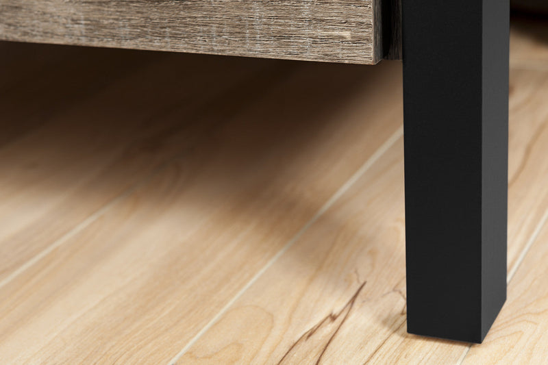 Munich 6-Drawer Dresser - Weathered Oak and Matte Black 