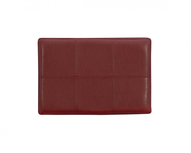 Claridge Faux Leather Backless Counter-Height Stool - Red