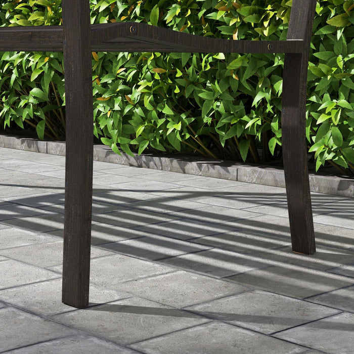 Outsunny 50" Steel Garden Bench Patio, Metal Backyard Park Chair, Brown