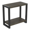 23” Classic Narrow Accent Table With Storage Shelf - Dark Grey 