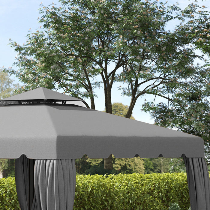 Outsunny 9.8' X 9.8' Gazebo Replacement Canopy, Gazebo Top Cover With Double Vented Roof For Garden 