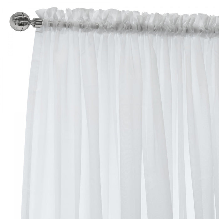 Habitat Voile White Rod Pocket Curtain Panel - 112 x 84