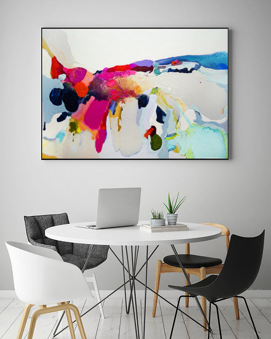 \"Reach In Out\" Canvas Framed Black 24x36 Wall Art