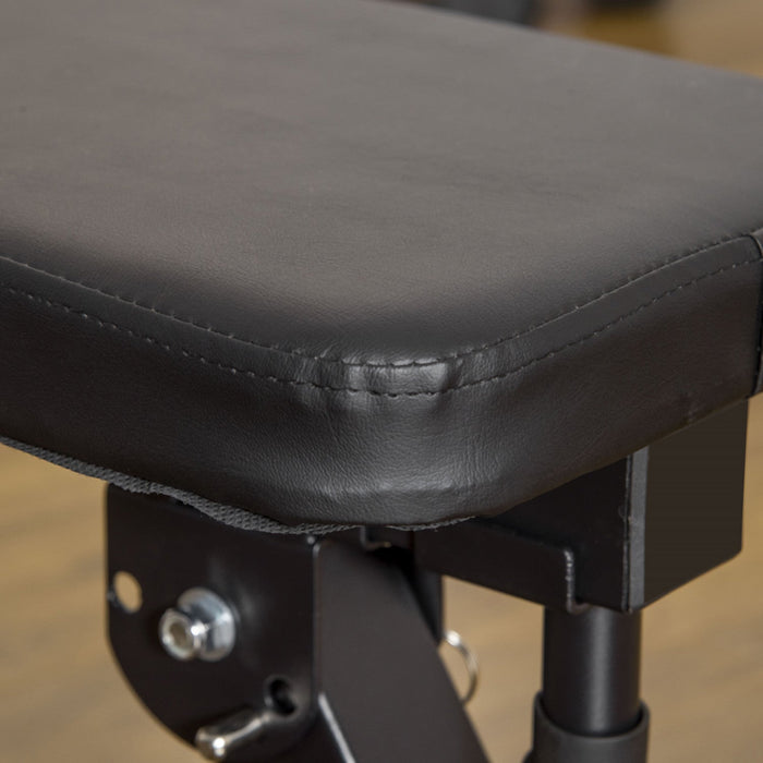 Soozier Adjustable Weight Bench Foldable Bench Press W/ Barbell Rack Black