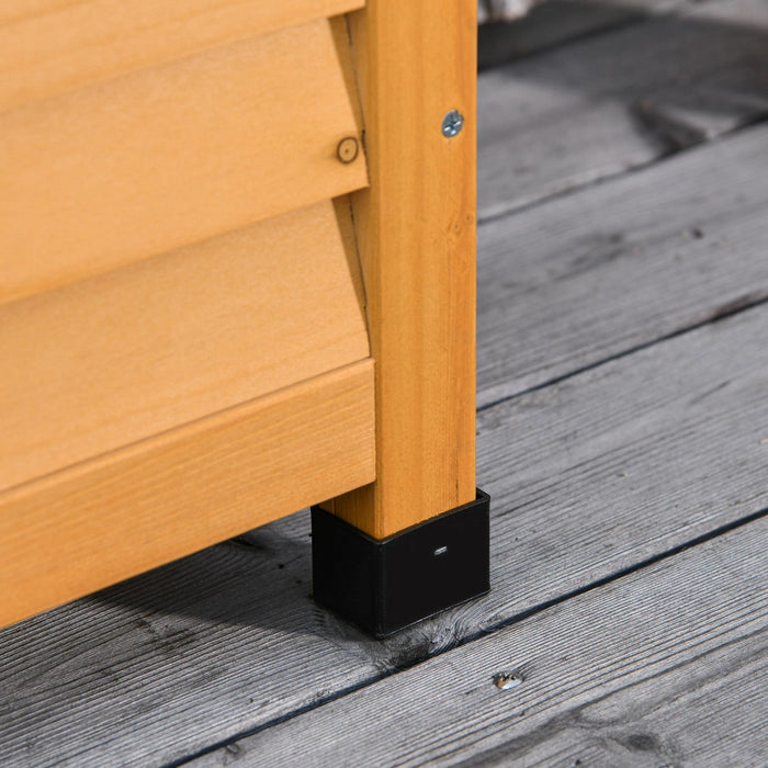 Outsunny 75 Gallon Wooden Storage Box Patio Deck Box Bench, Garden Backyard Outdoor Storage Containe