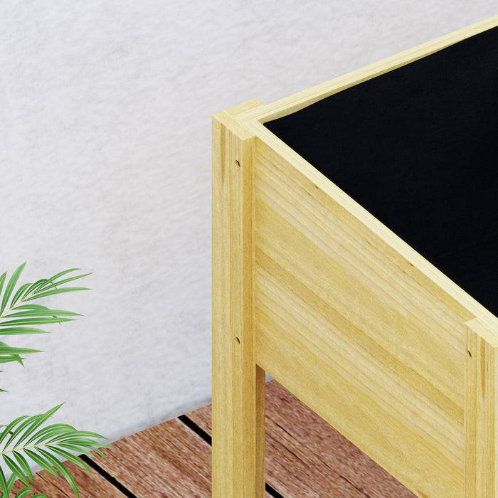 Outsunny Wooden Planter Box Outdoor Raised Planter, 29.5" x 18.1" x 23.8"