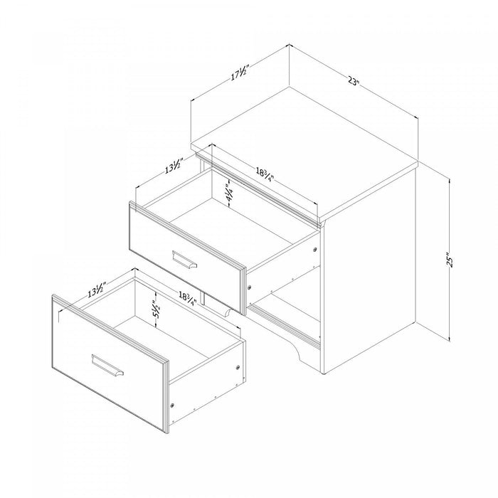 Versa 2-Drawer Nightstand - Natural Ash