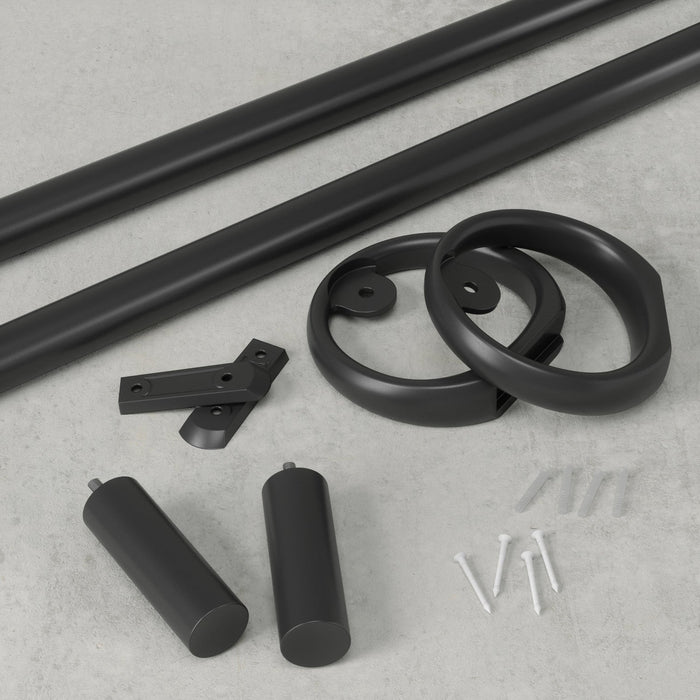 Umbra Ringlet Matte Black Expandable 1\" Curtain Rod - 42\"-120\" 