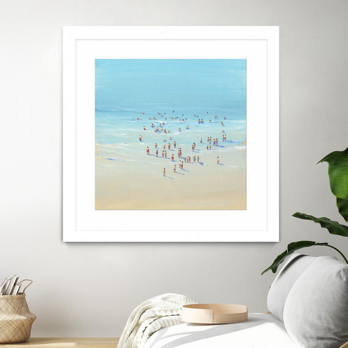\"Beach Day Ii\" Matted and Framed White 30x30 Wall Art