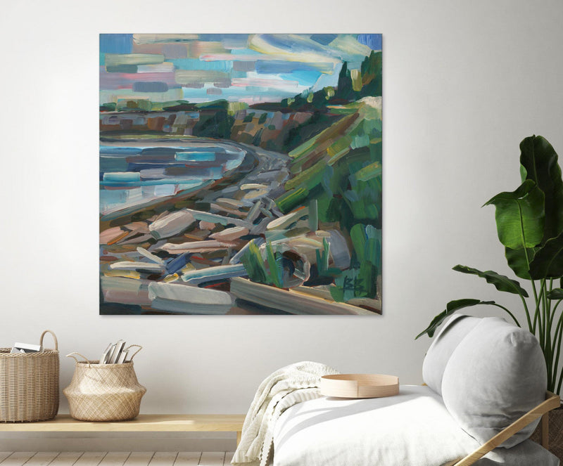 \"Early Morning On The Beach\" Giant Art 72x72 Wall Art
