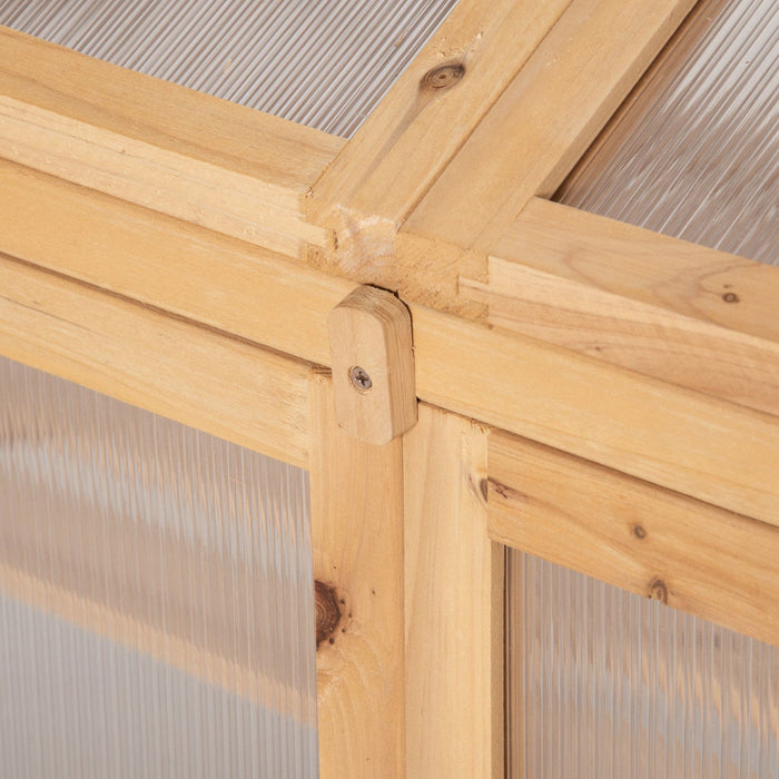 Outsunny Wooden Cold Frame Greenhouse, Raised Planter Bed Protection With Openable Top And 3 Shelves