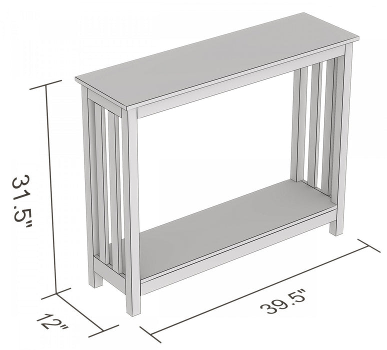 39” Console Table With One Shelf - Light Grey 