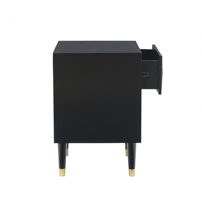 Geo 2-Drawer Textured Nightstand - Black