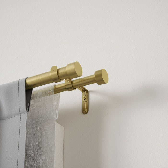 Umbra Cappa Brass Expandable Double 1\" Curtain Rod - 36\"-66\" 