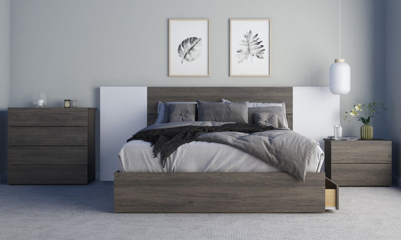 Nordika Queen Platform Bed - Bark Grey 