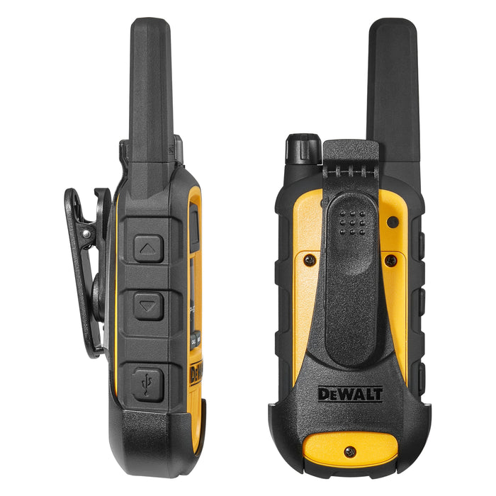 6 Dewalt Dxfrs800 Walkie Talkies Plus Earpieces - 2 Watt, Heavy Duty, 22 Channel Long Range Two Way 