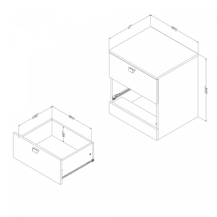 Spark 2-drawer Nightstand - Pure White 