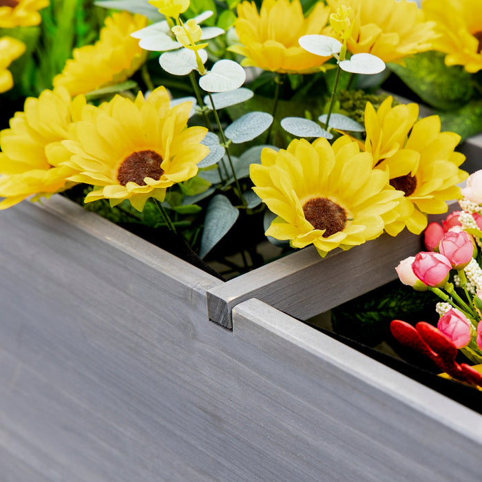 Outsunny Raised Garden Bed With 8 Grids And Storage Shelf, Elevated Planter Box With Legs, For Veget
