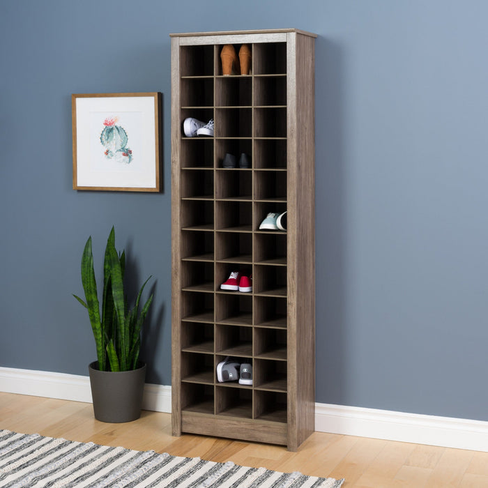 Thirty-Six Pair Shoe Storage Rack - Drifted Grey