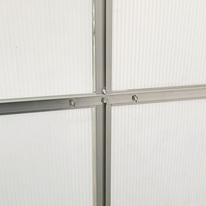 Outsunny Lean-to Greenhouse Walk-in Garden Aluminum Polycarbonate With Roof Vent For Plants Herbs Ve