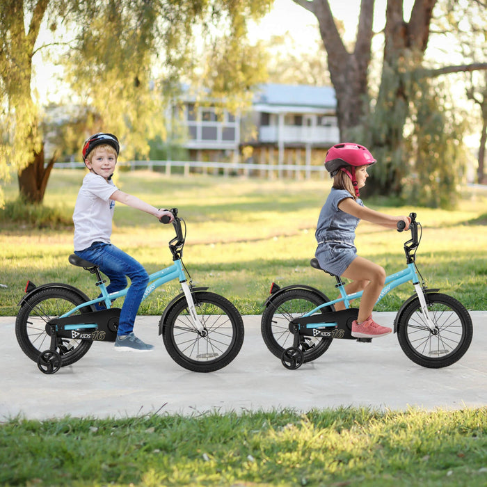 Costway 16" Kids Bike For 4-7 Years Old Boys & Girls With Adjustable Seat Handbrake Reflectors Blue