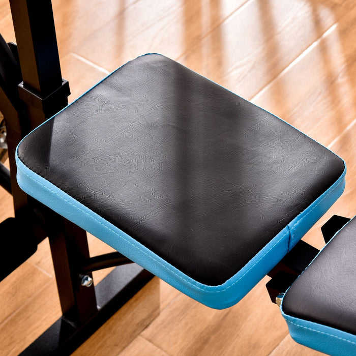 Soozier Adjustable Weight Bench With Barbell Rack And Leg Developer For Weight Lifting And Strength 