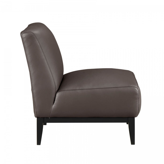 Murdock Accent Chair Dark Brown Leather 