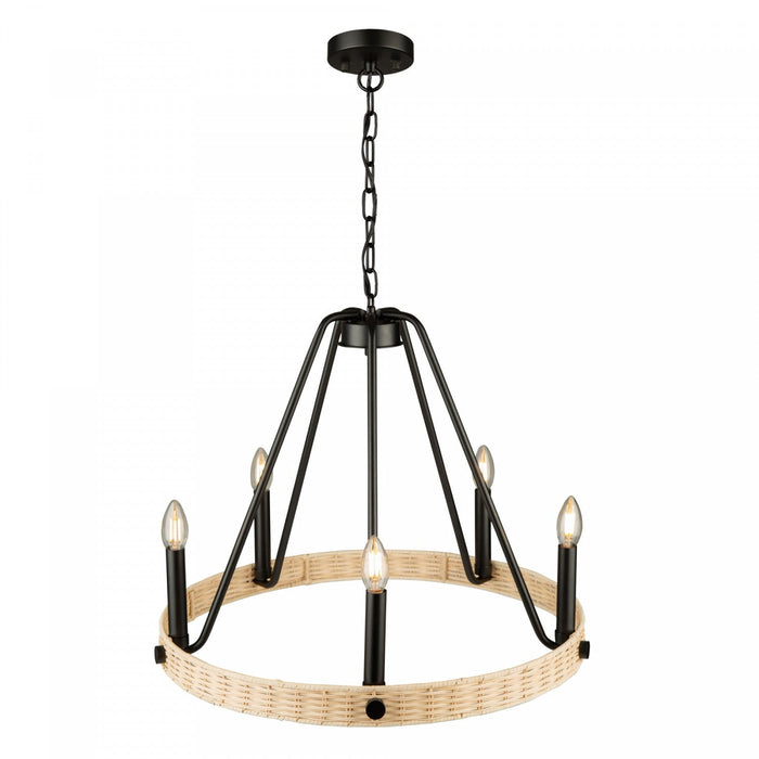 Perris 5-Light Black Chandelier 