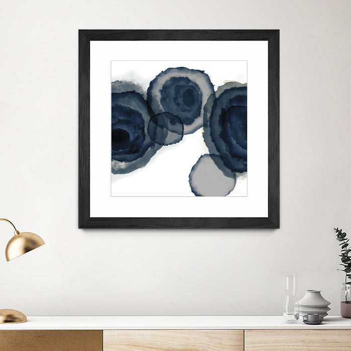 \"Blotted Ink Ii\" Matted and Framed Black 30x30 Wall Art