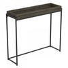40” Modern Console Table With Sunkey Tray - Dark Grey With Black Metal 