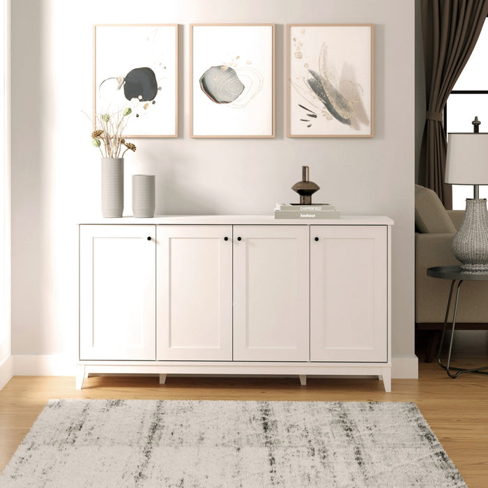 Prepac Yaletown 4-Door Buffet Console - White