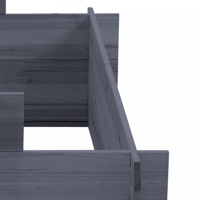 Outsunny 3-tier Wood Raised Garden Bed, Elevated Planting Box, Outdoor Vegetable Flower Container, H