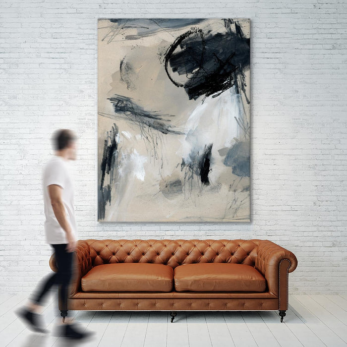 \"Scribble Abstract I\" Giant Art 72x54 Wall Art