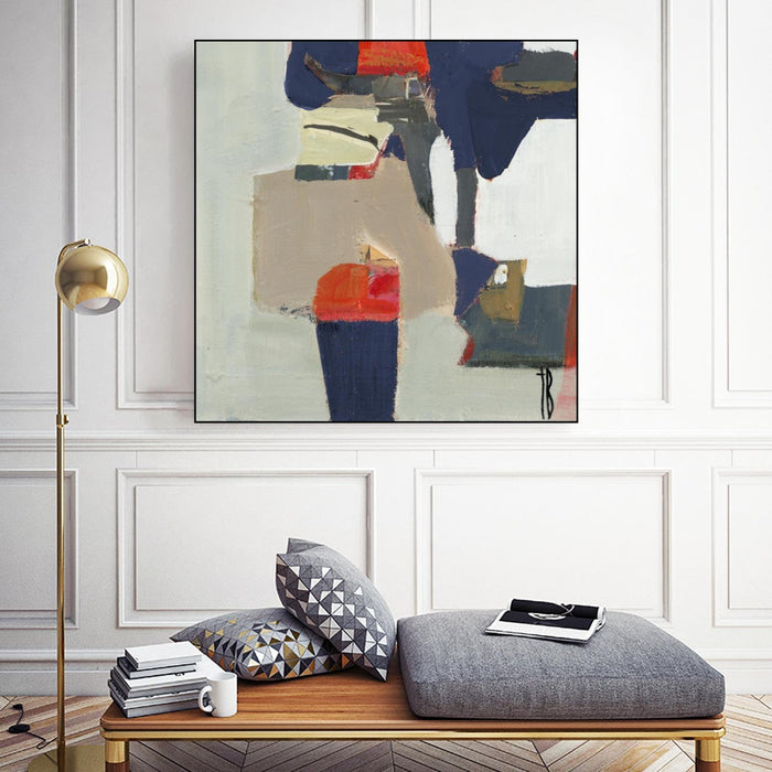 \"Orange Crush V9\" Canvas Framed Black 20x20 Wall Art