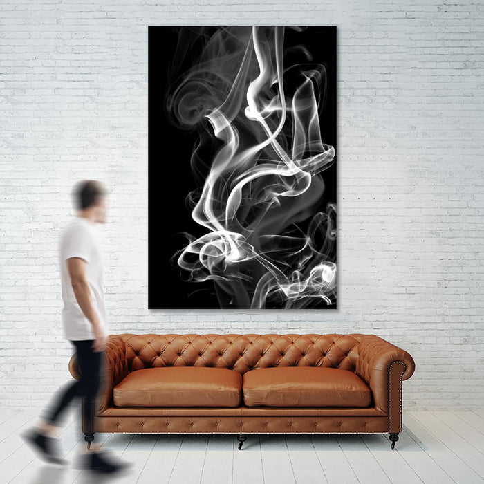 \"Black Smoke Abstract\" Giant Art 84x54 Wall Art