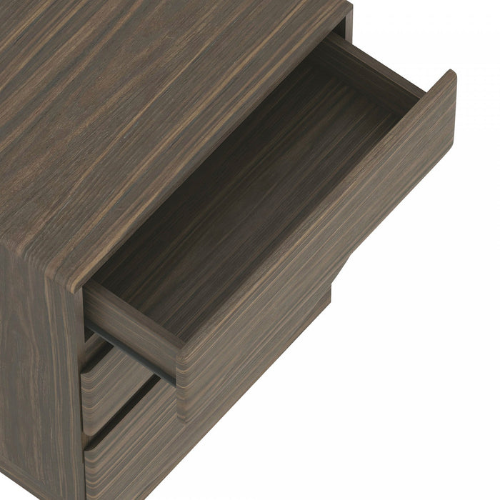 Ardea Contemporary 20\" Nightstand in Walnut (3-Drawer) 