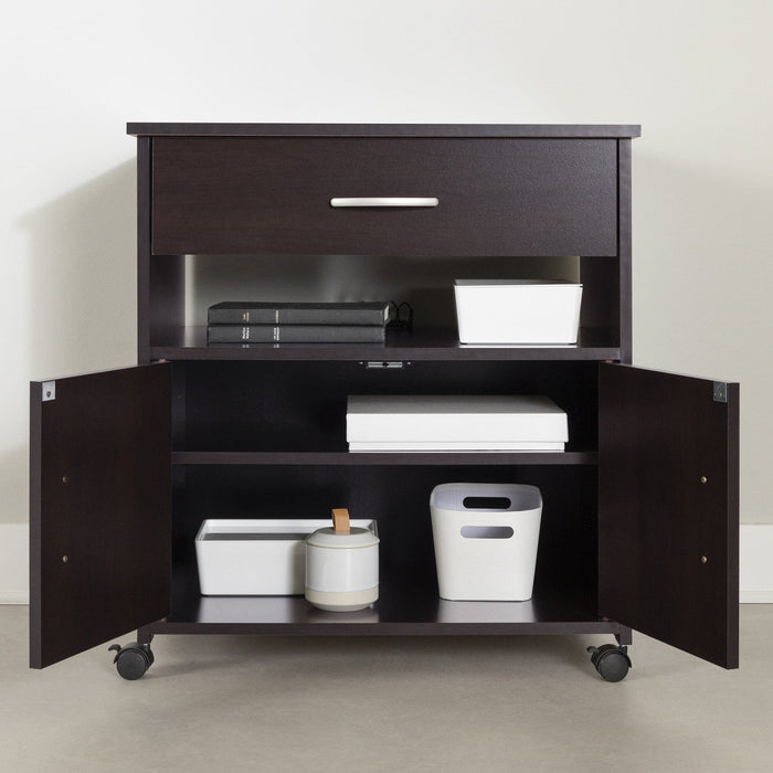 Axess Printer Cart On Wheels - Chocolate 