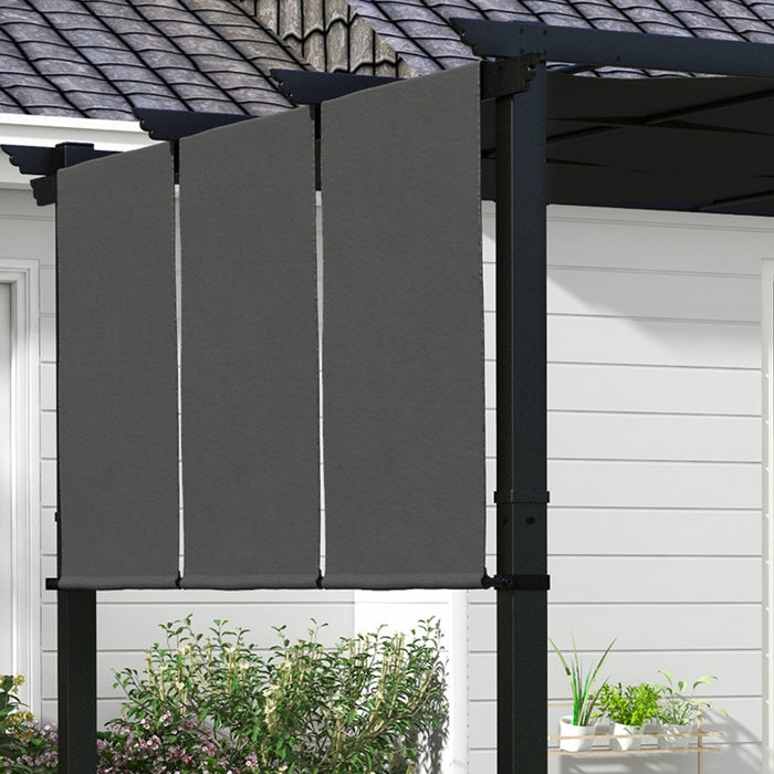 Outsunny 10' X 10' Metal Pergola With Retractable Canopy For Patio, Deck