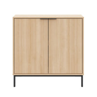Nordika Slim 2-Door Storage Console Accent Cabinet - Natural Blonde Oak 