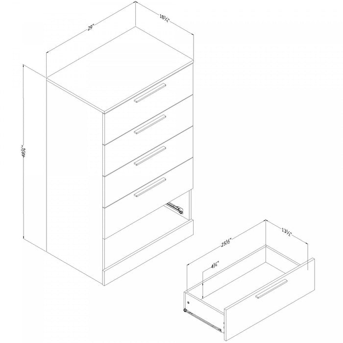 Step One Essential 5-drawer Chest - Bleached Oak 
