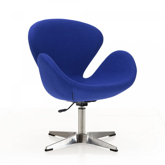 Raspberry Modern Upholstered Swivel Lounge Chair in Blue - Set of 2 Accent Chair 