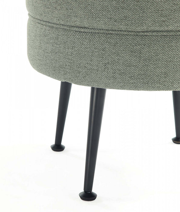 Bailey Mid-Century Modern Upholstered Accent Ottoman in Sage Green - Set of 2 