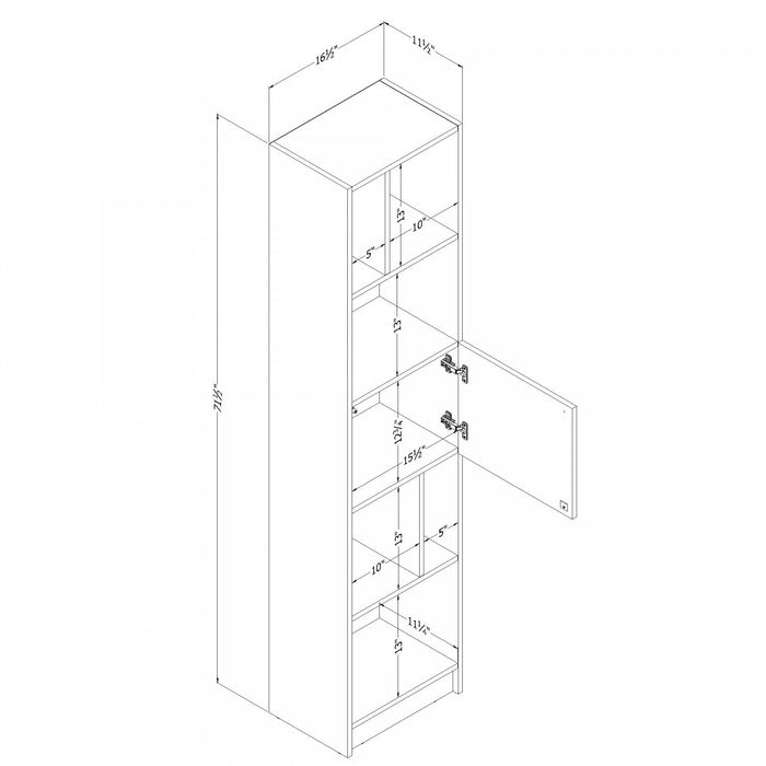Liora 5-shelf Narrow Bookcase - Black Oak 