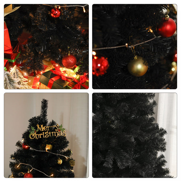 Homcom 6ft Artificial Christmas Tree With 928 Realistic Branch Tips